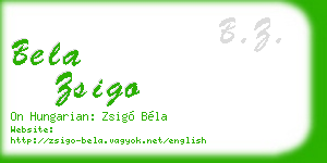 bela zsigo business card